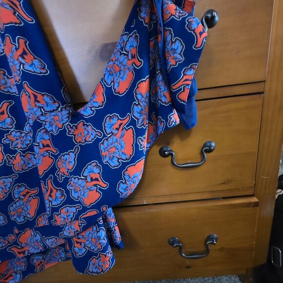 ANTHROPOLOGIE Peter Som X Made in Kind Tiered Floral Dress Size 4 Blue Red - Picture 11 of 15